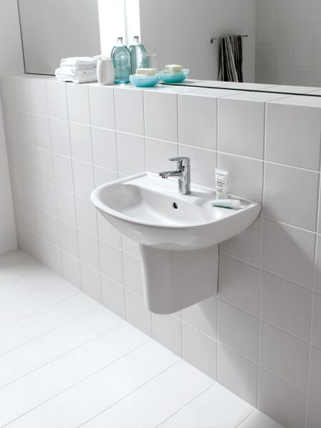 Running PRO B Wash basin, 1 tap hole, with overflow, 650x500